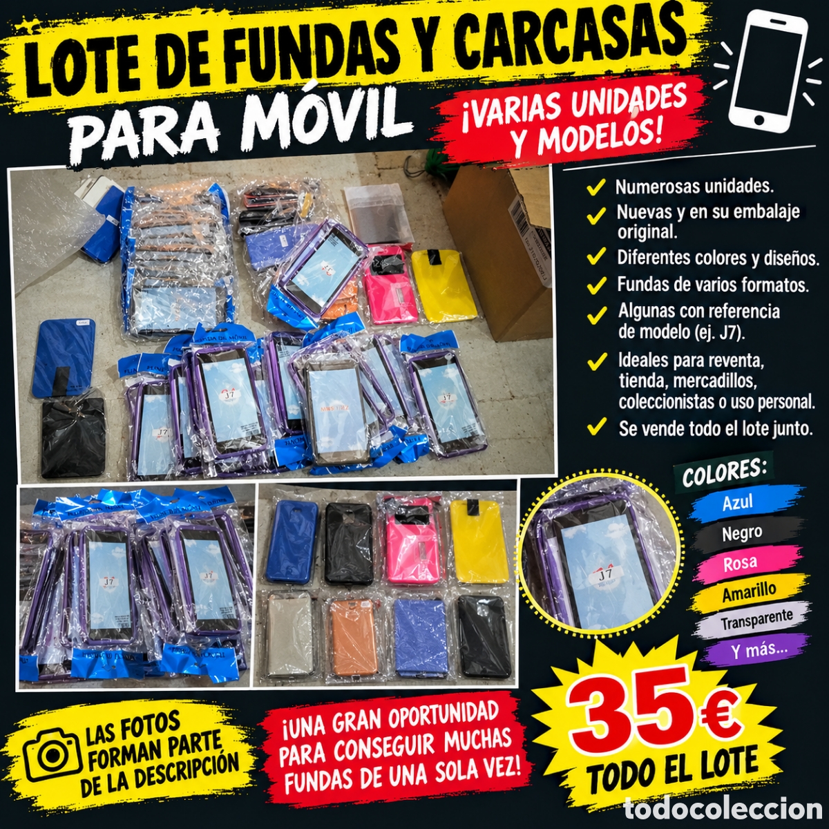 Segunda mano: Lote de fundas y carcasas para m&oacute;vil &ndash; Varias unidades y modelos Descripci&oacute;n: Se vende lote variado