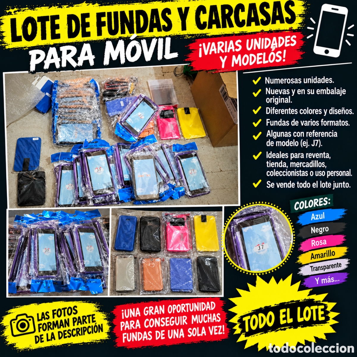 Segunda mano: Lote de fundas y carcasas para m&oacute;vil &ndash; Varias unidades y modelos Descripci&oacute;n: Se vende lote variado