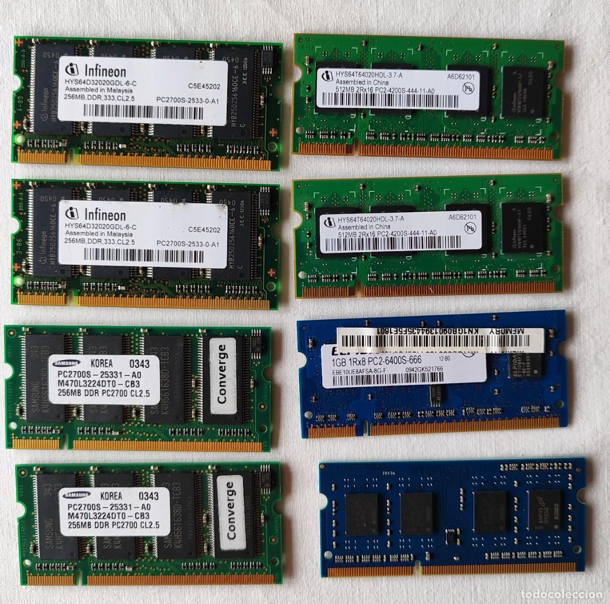 Segunda mano: INFORM&Aacute;TICA VINTAGE (8 M&Oacute;DULOS MEMORIA DDR SO-DIMM).