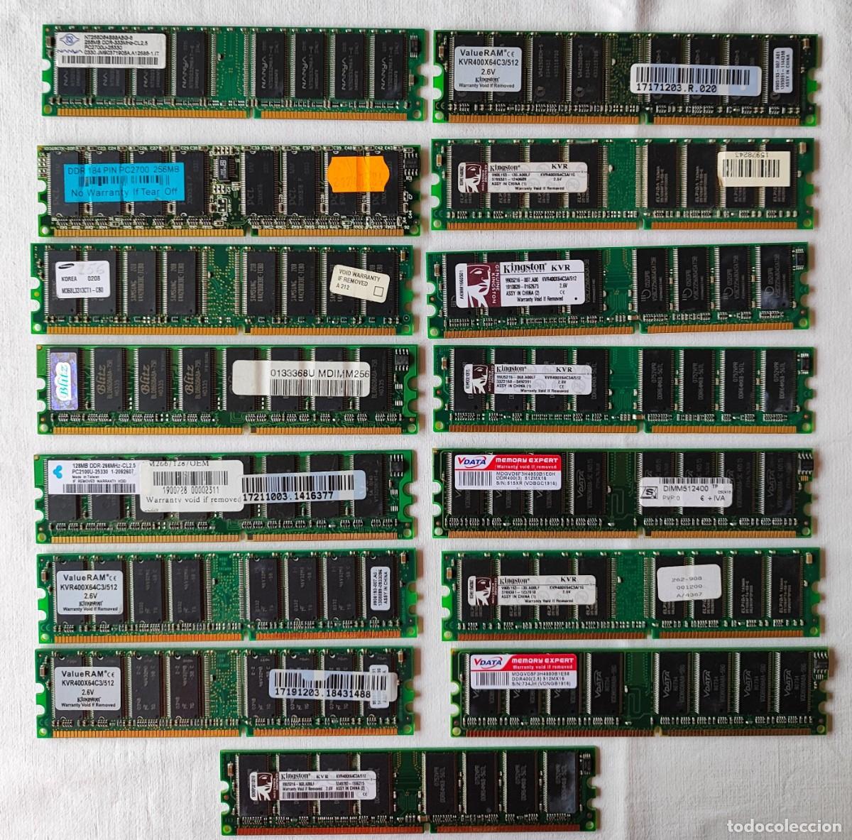Segunda mano: INFORM&Aacute;TICA VINTAGE (15 M&Oacute;DULOS MEMORIA DDR PC-2100 PC-2700 PC-3200).