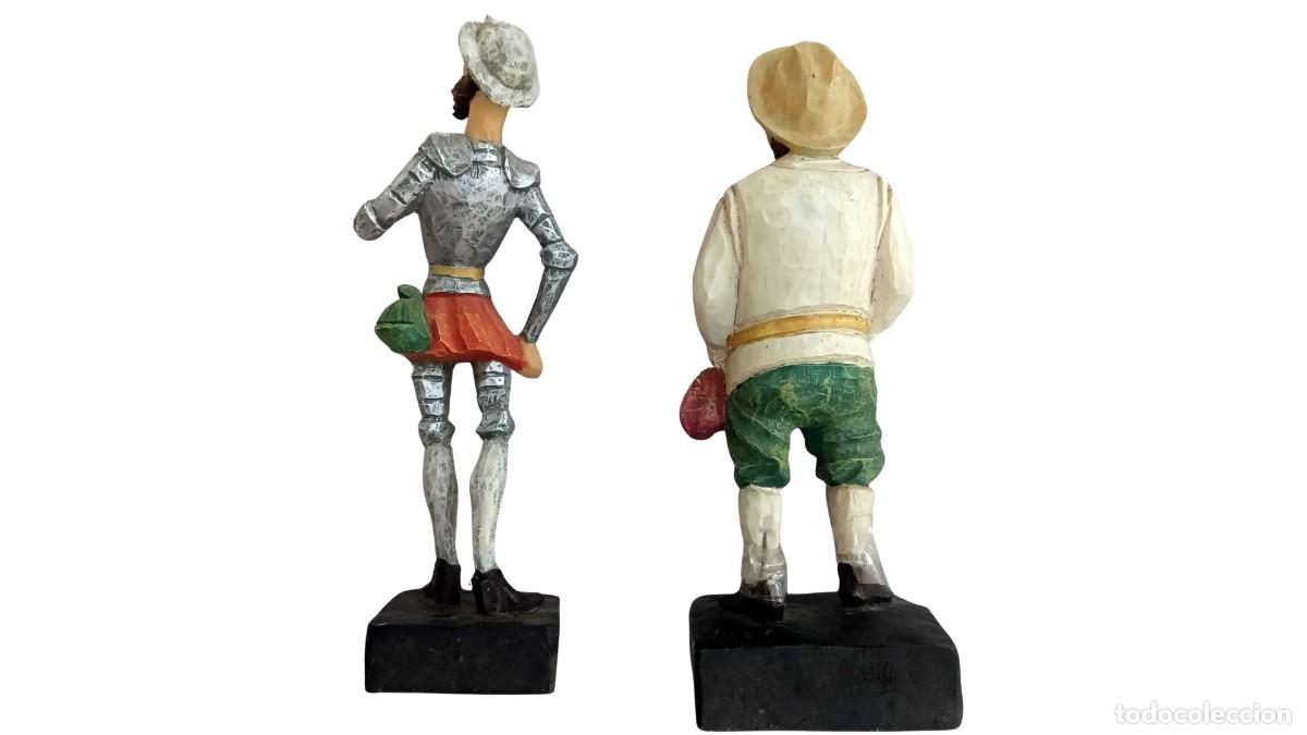 Segunda mano: PAREJA DE FIGURAS DON QUIJOTE Y SANCHO PANZA - 26 CM DE ALTURA - POLICROMADAS A MANO - A&Ntilde;OS 80/90