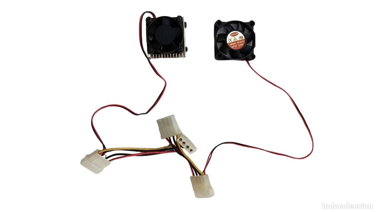 Segunda mano: LOTE DE DOS VENTILADORES DE 40 MM CON CONECTORES MOLEX Y DISIPADOR &ndash; CPU 486 / SOCKET 7, a&ntilde;os 90