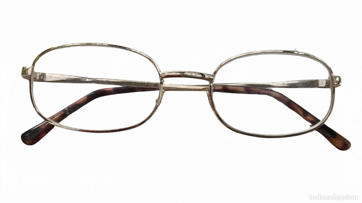 Segunda mano: GAFAS DE LECTURA +3,00 DIOPTR&Iacute;AS - MONTURA DORADA BA&Ntilde;ADA EN ORO - 2004