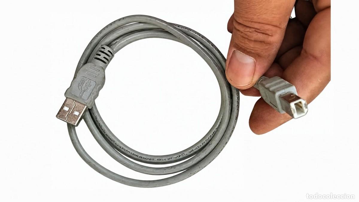 Segunda mano: CABLE USB 2.0 HI-SPEED TIPO A A TIPO B DE 150 CM - CABLE DE IMPRESORA - COLOR GRIS