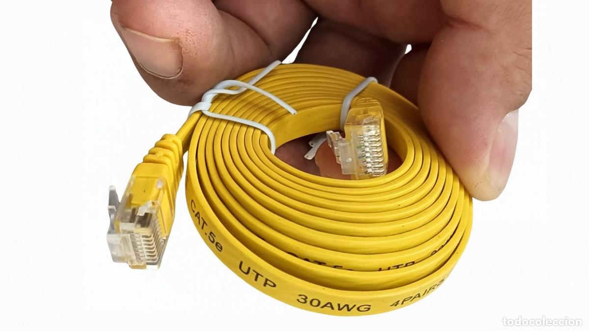 Segunda mano: CABLE DE RED ETHERNET PLANO CAT.5e PARA ROUTER, PC, CONSOLA Y SMART TV