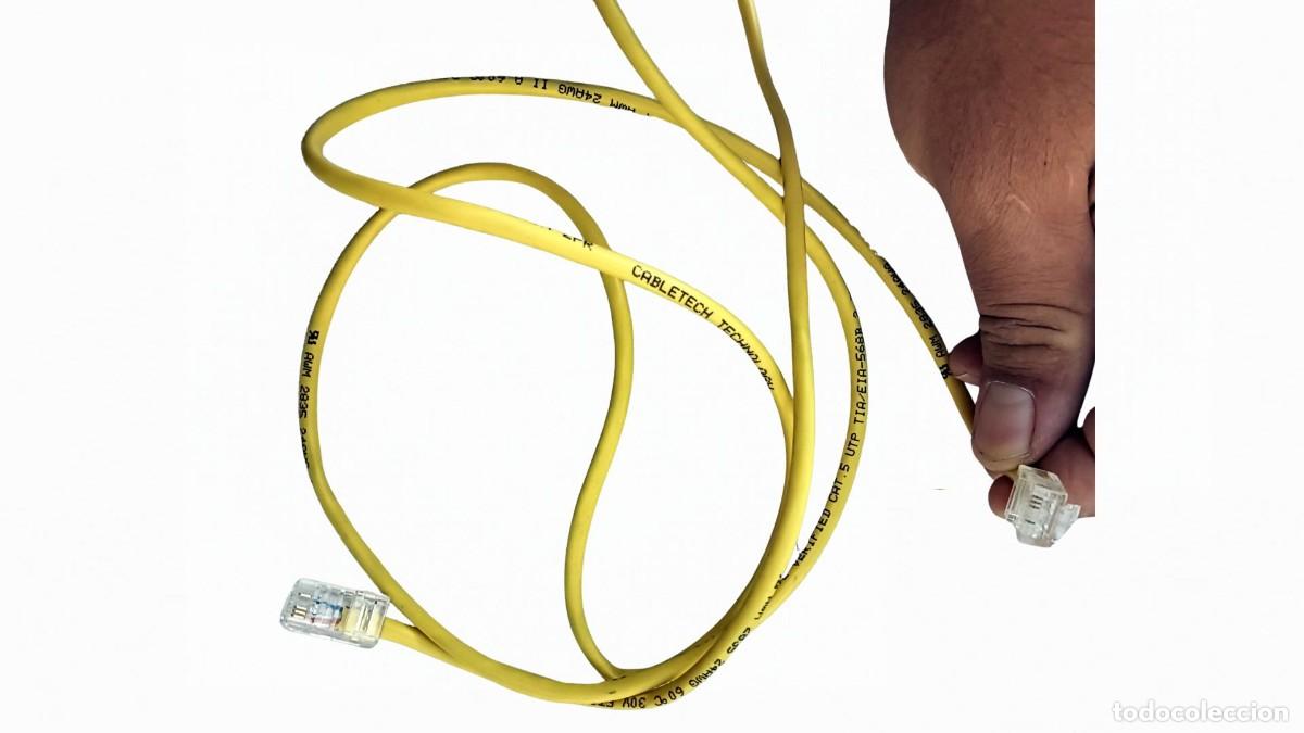 Segunda mano: CABLE DE RED ETHERNET CAT.5 UTP - CABLETECH TECHNOLOGY - 150 CM - COLOR AMARILLO - 24 AWG