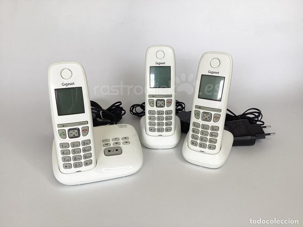 Segunda mano: Tr&iacute;o de tel&eacute;fonos inal&aacute;mbricos Gigaset AS470A