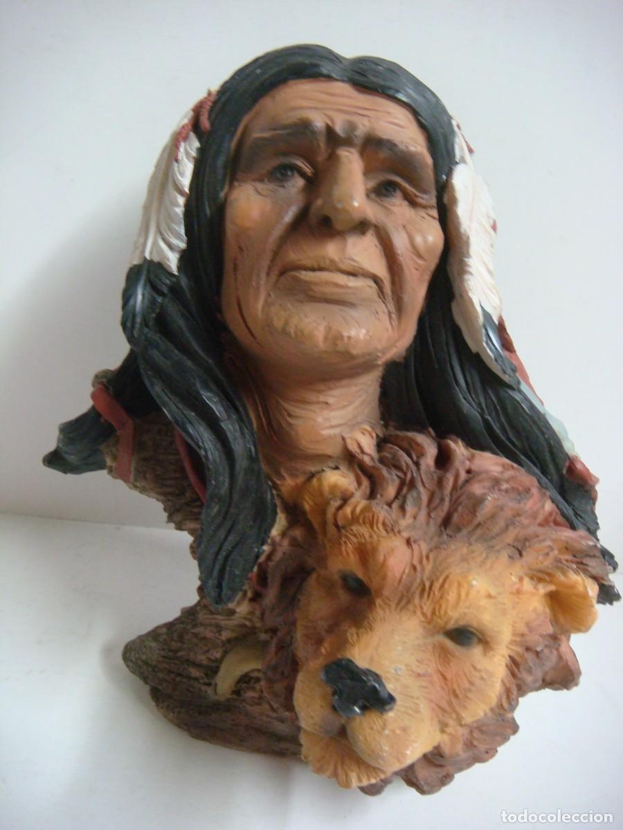 Segunda mano: FIGURA CABEZA DE UN INDIO-(&) - Foto 1