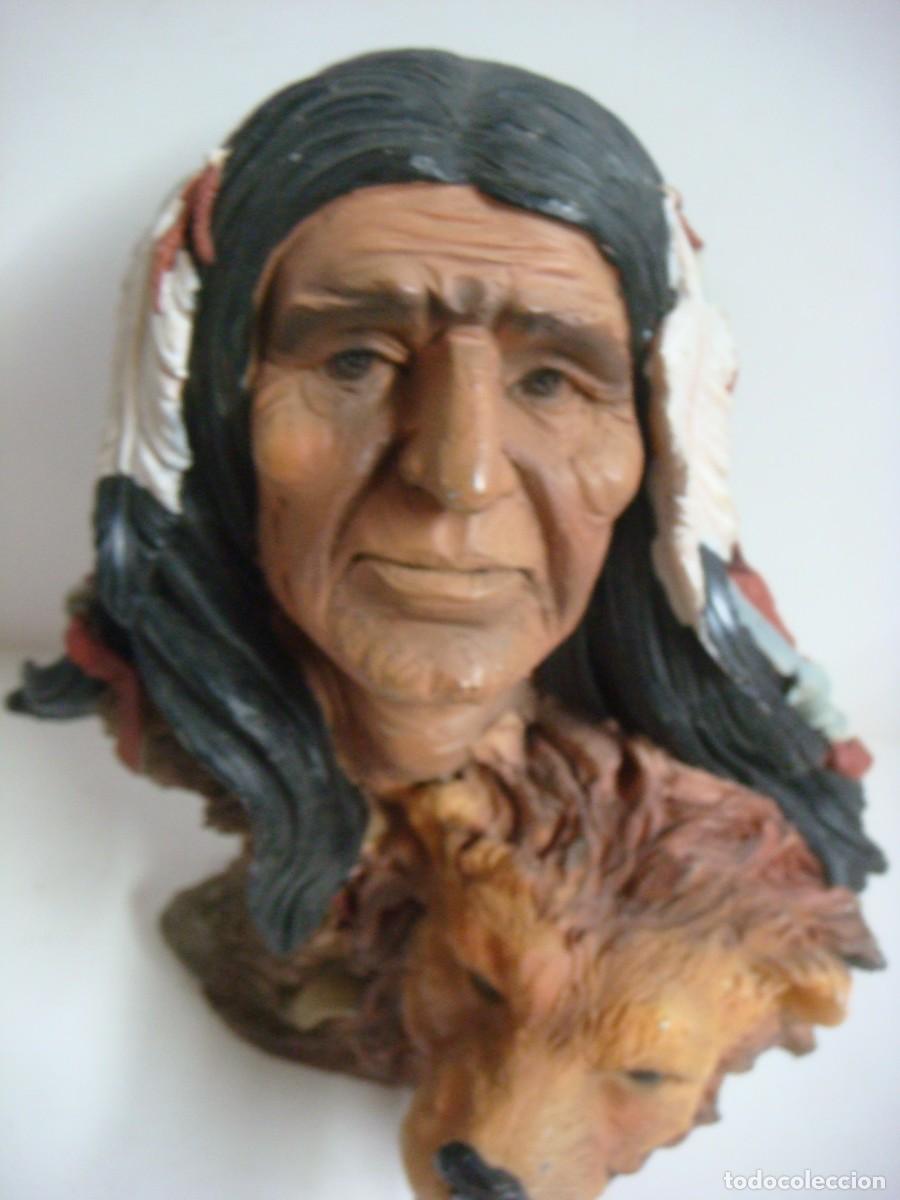 Segunda mano: FIGURA CABEZA DE UN INDIO-(&) - Foto 2