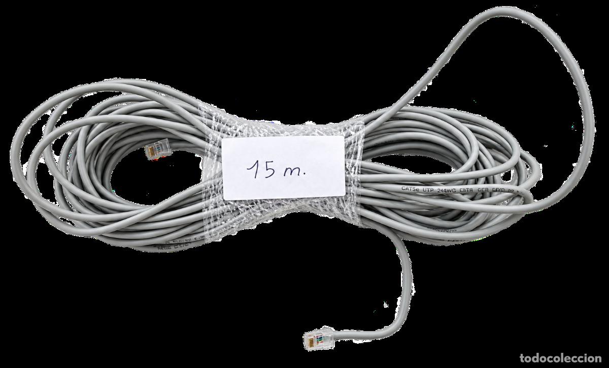 Segunda M&atilde;o: CABLE DE RED ETHERNET RJ45 - 15 m - COLOR GRIS - CONECTORES CON PROTECTOR - Cable directo