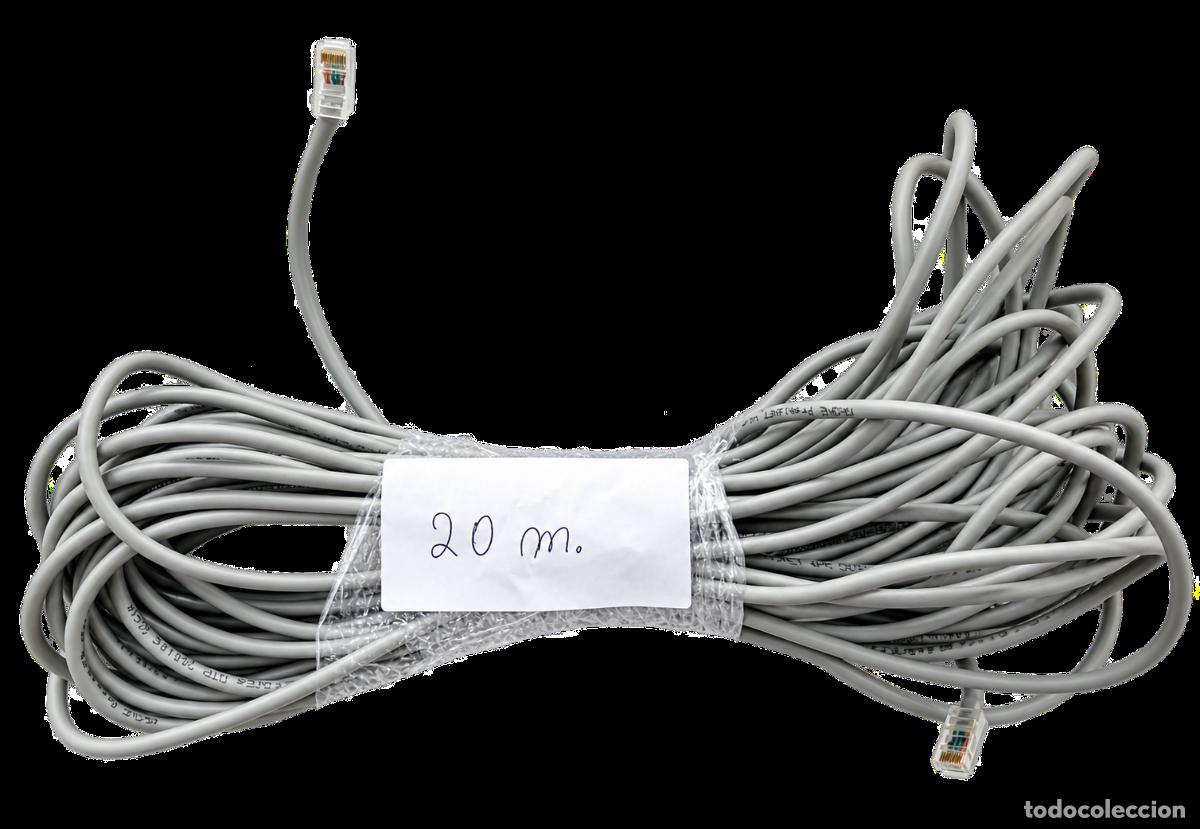 Segunda M&atilde;o: CABLE DE RED ETHERNET RJ45 - 20 m - COLOR GRIS - CONECTORES CON PROTECTOR - Cable directo