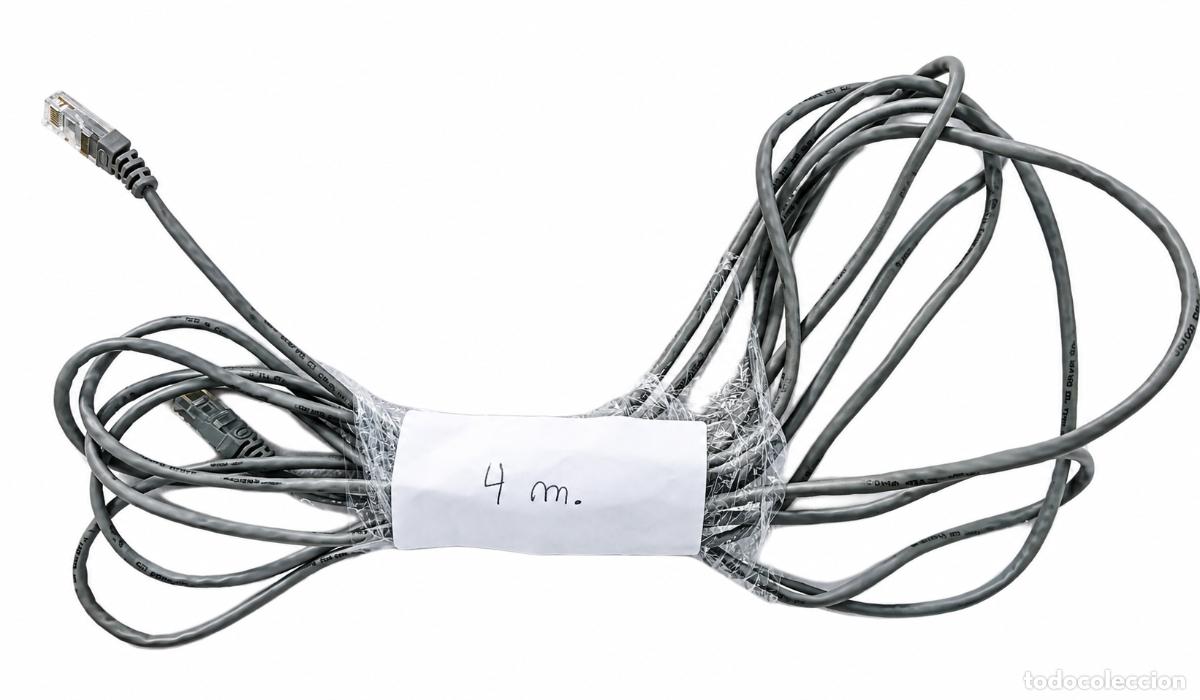 Segunda M&atilde;o: CABLE DE RED ETHERNET RJ45 - 4 m - COLOR GRIS - CONECTORES CON PROTECTOR - Cable directo
