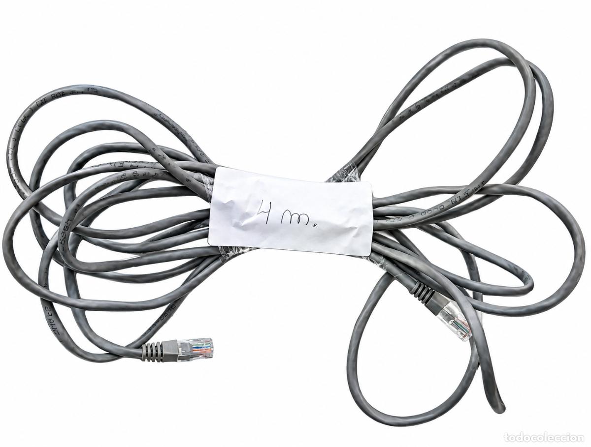 Segunda M&atilde;o: CABLE DE RED ETHERNET RJ45 - 4 m - COLOR GRIS - CONECTORES CON PROTECTOR - Cable directo