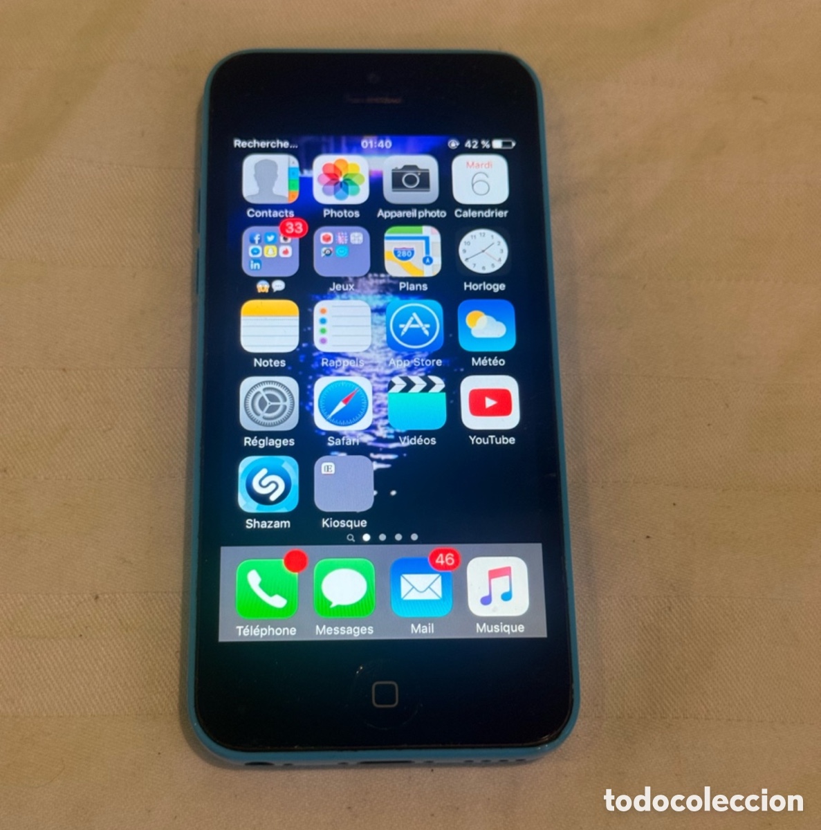 Segunda mano: APPLE iPHONE 5C AZUL ORIGINAL &ndash; MODELO A1529 &ndash; A&Ntilde;O 2013 &ndash; VINTAGE