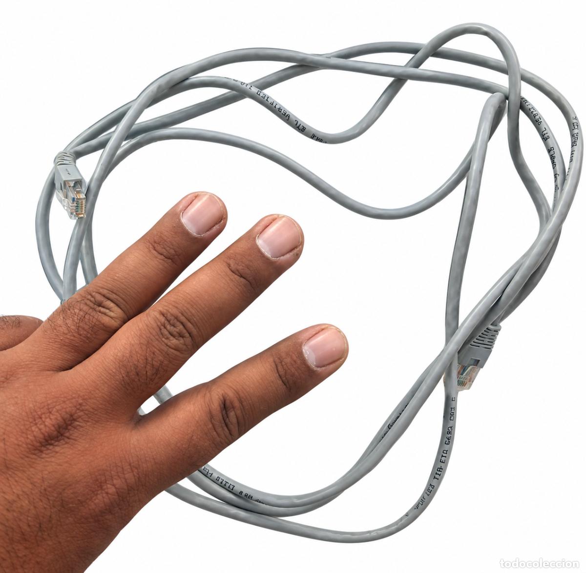 Segunda mano: CABLE DE RED ETHERNET RJ45 - 300 CM - COLOR GRIS - CONECTORES CON PROTECTOR - Cable directo - Foto 1