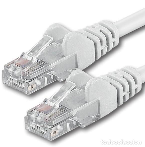Segunda mano: CABLE DE RED ETHERNET DIRECTO RJ45 - 1 METRO - CONECTORES CON PROTECTOR - PARA ROUTER, PC, CONSOLA