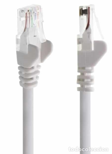 Segunda mano: CABLE DE RED ETHERNET DIRECTO RJ45 - 2 METROS - CONECTORES CON PROTECTOR - PARA ROUTER, PC, CONSOLA