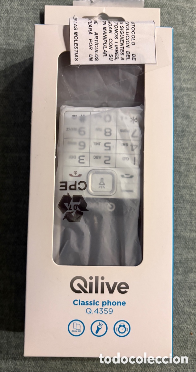 Zweite Hand: A005-Tel&eacute;fono M&oacute;vil B&aacute;sico Qilive Q.4359 - Teclas Grandes, Dual SIM, Caja, Manuales y Accesorios.