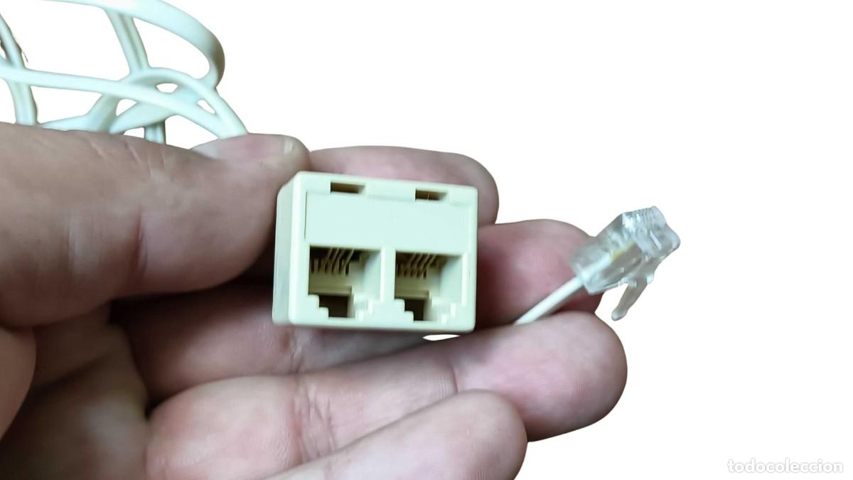 Segunda mano: CABLE TELEF&Oacute;NICO DE 10 METROS CON DUPLICADOR RJ11 - UN CONECTOR RJ11 MACHO Y UN MULTIPLICADOR