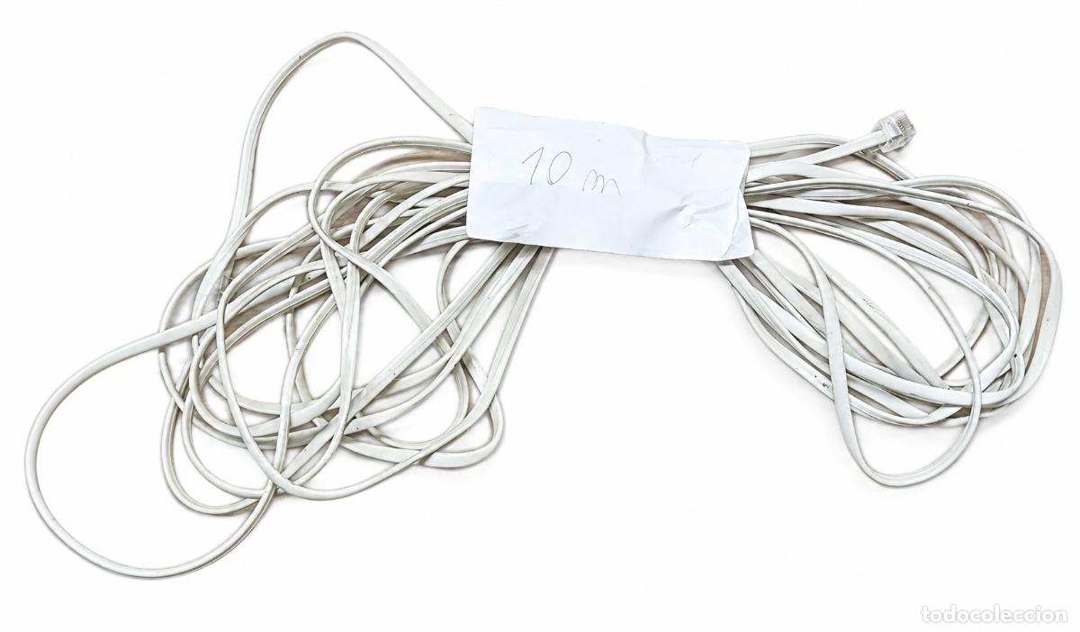 Segunda mano: CABLE TELEF&Oacute;NICO CON CONECTORES RJ11 EN AMBOS EXTREMOS - 10 METROS - PARA TEL&Eacute;FONO, FAX, M&Oacute;DEM
