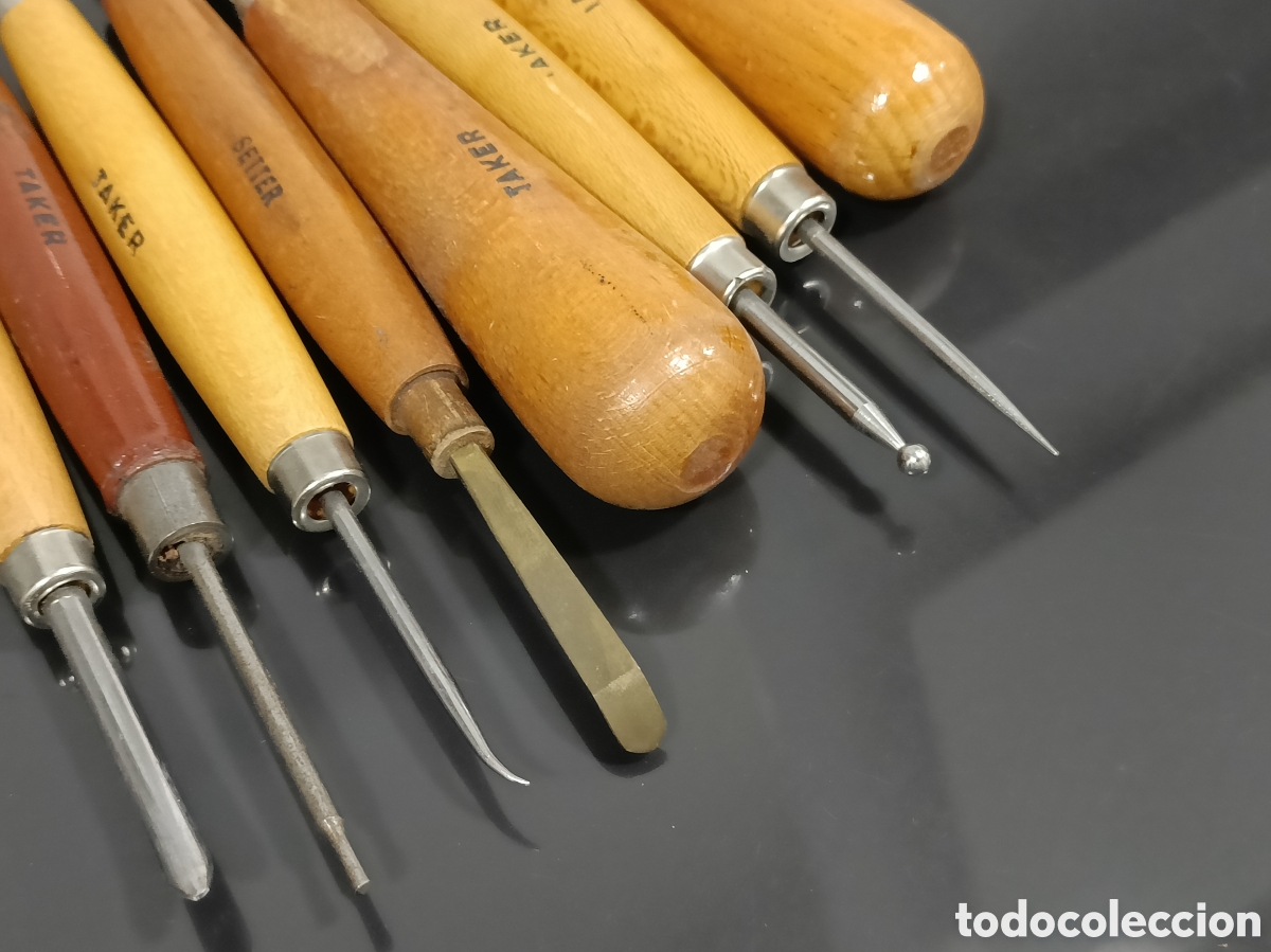 Segunda mano: Lote vintage herramientas Taker repujado - Foto 2