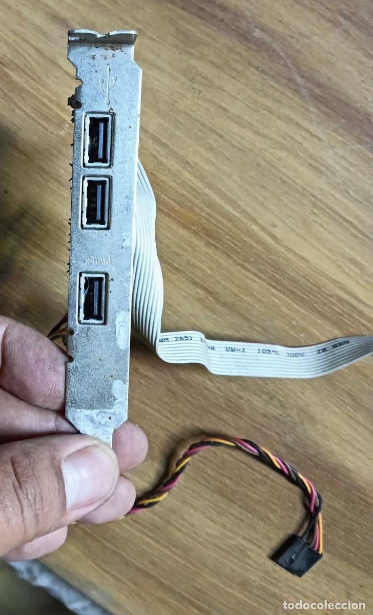 Segunda mano: BRACKET ASUS 3 PUERTOS USB 2.0 - EXTENSOR TRASERO PARA PLACA BASE - CON CABLES - c. 2005-2008