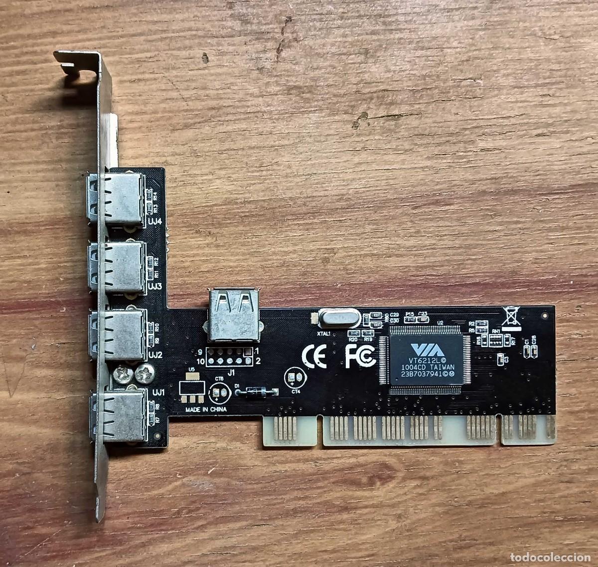 Segunda mano: TARJETA PCI 4 PUERTOS USB 2.0 + 1 INTERNO - CHIP VIA VT6212L - AMPLIACI&Oacute;N USB PARA PC DE SOBREMESA