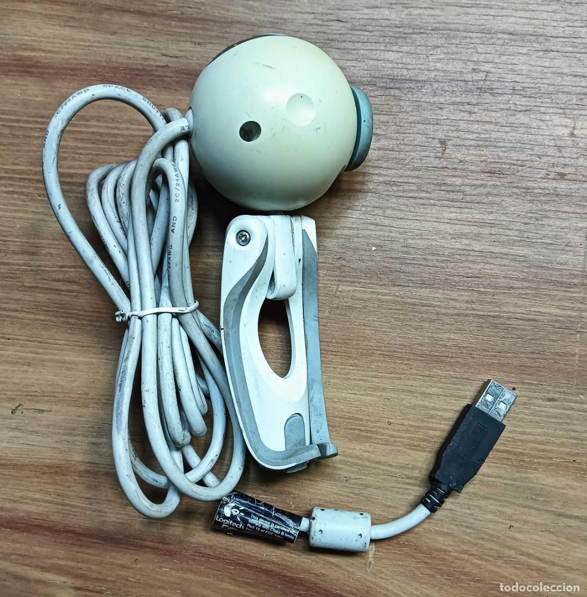 Segunda mano: WEBCAM LOGITECH QUICKCAM USB - ESFERA BLANCA CON PINZA - REF. V-UD4 - CABLE CON FERRITA