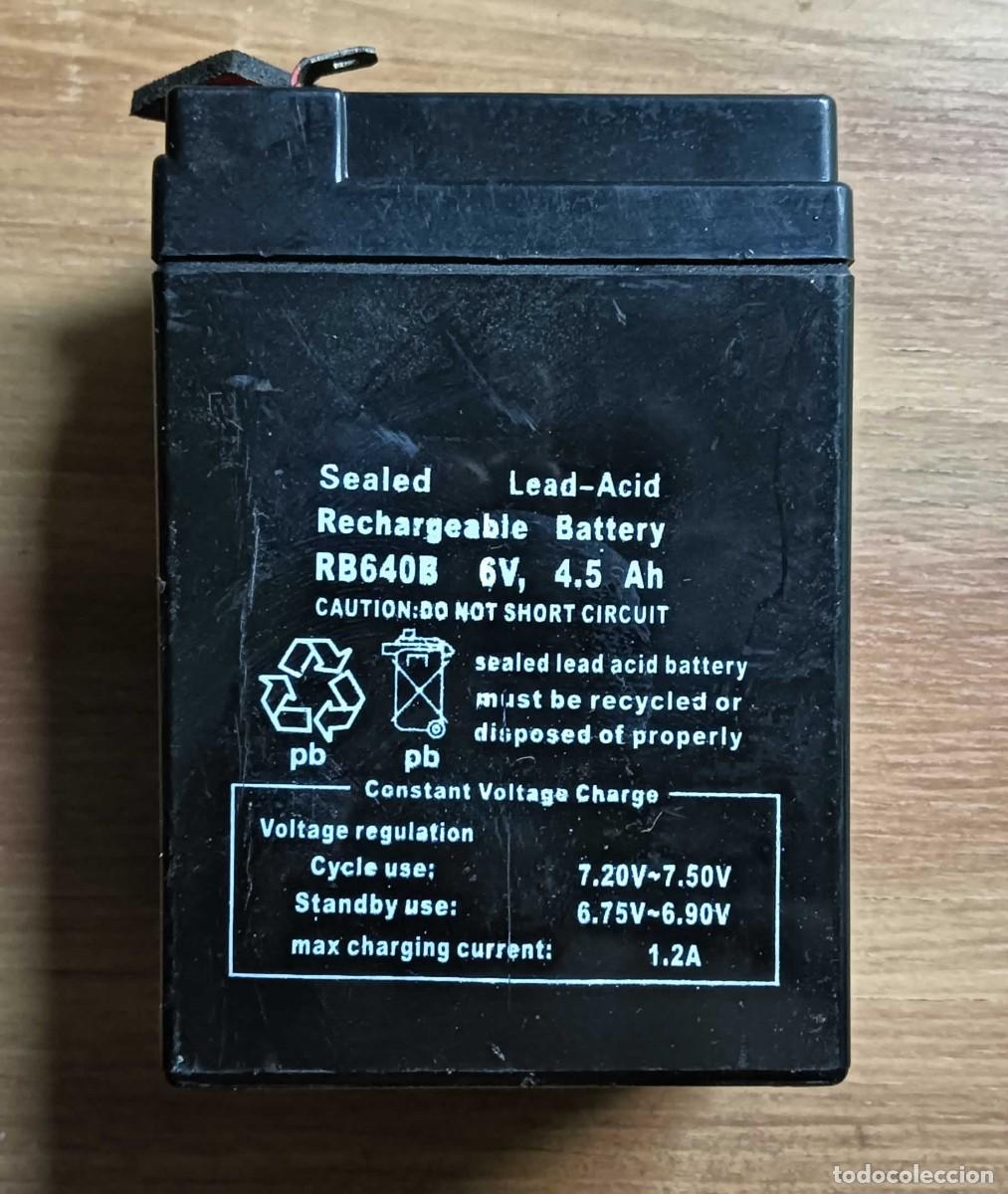 Segunda mano: BATER&Iacute;A RECARGABLE DE PLOMO-&Aacute;CIDO SELLADA &ndash; 6V 4.5AH &ndash; MODELO RB640B