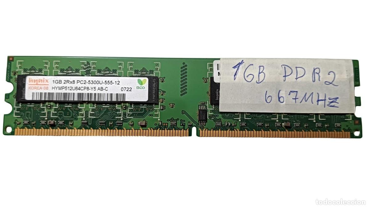 Segunda mano: MEMORIA RAM HYNIX 1 GB DDR2 667 MHZ PC2-5300U CL5 - - M&Oacute;DULO DIMM 240 PINES