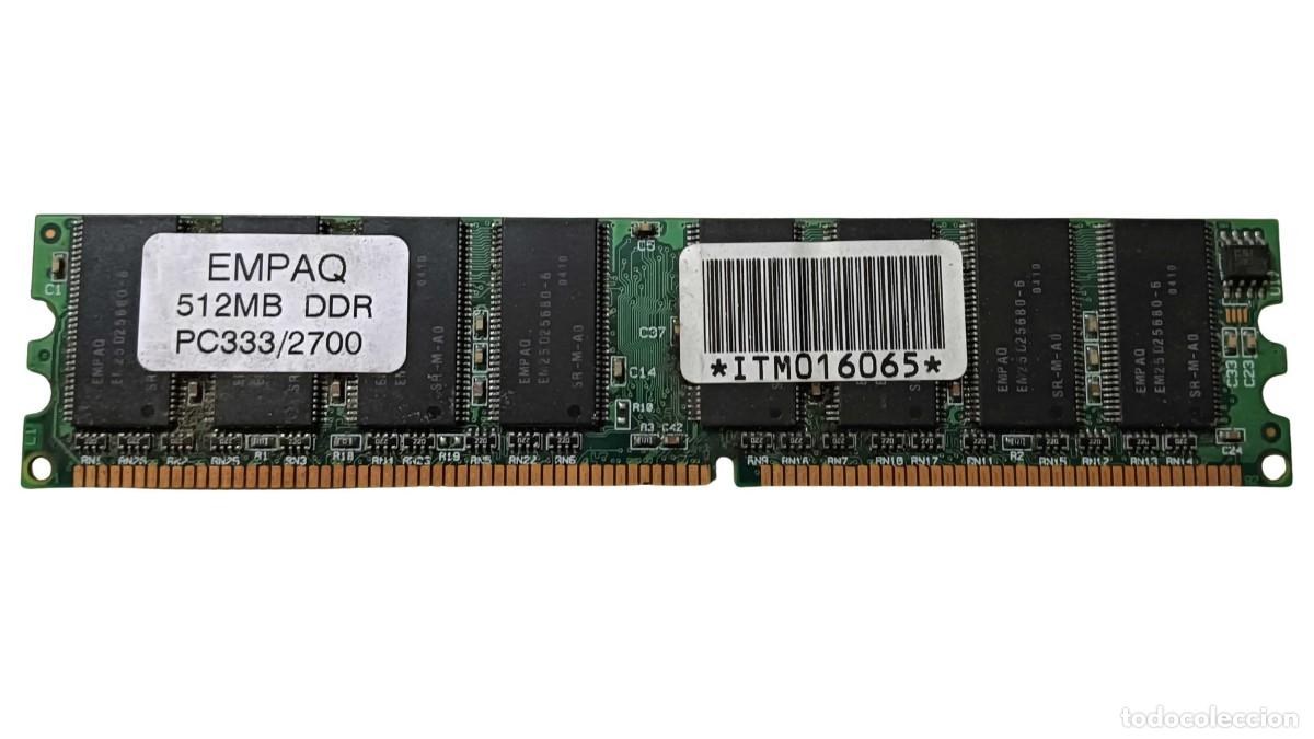 Segunda mano: MEMORIA RAM EMPAQ 512 MB DDR 333 MHZ PC2700 - M&Oacute;DULO DIMM 184 PINES
