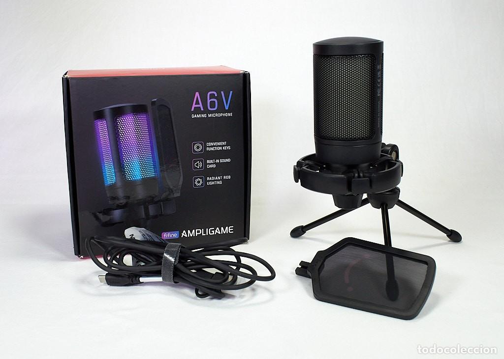 Segunda mano: Micr&oacute;fono USB de Condensador Fifine Ampligame A6V. Completo en Caja. Iluminaci&oacute;n RGB