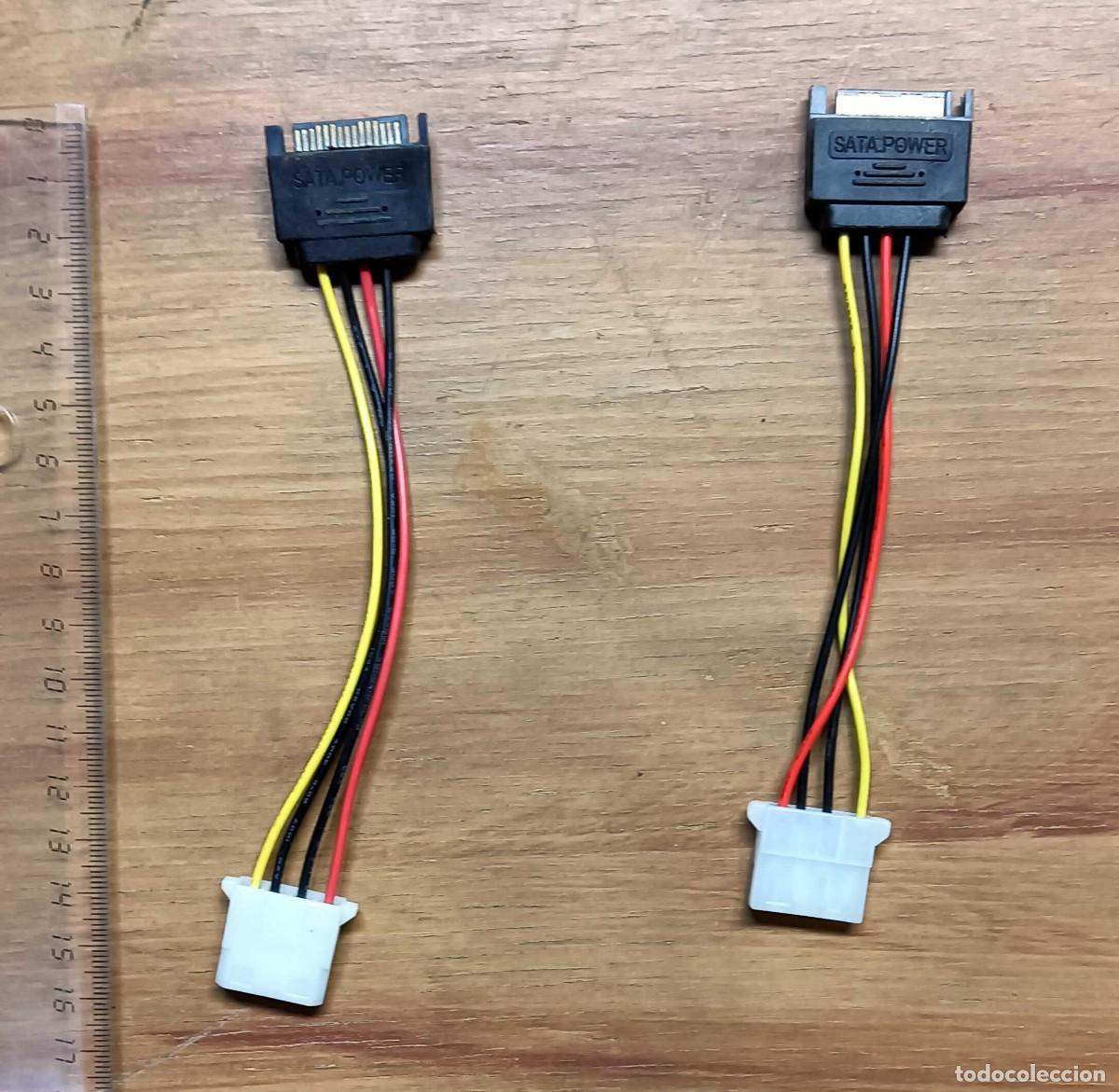 Segunda mano: LOTE 2 CABLES ADAPTADORES DE CORRIENTE MOLEX 4 PINES A SATA 15 PINES