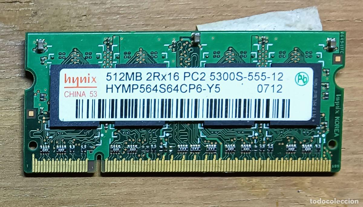 Segunda mano: MEMORIA RAM PORT&Aacute;TIL 512 MB DDR2 SO-DIMM HYNIX PC2-5300S (667 MHZ)