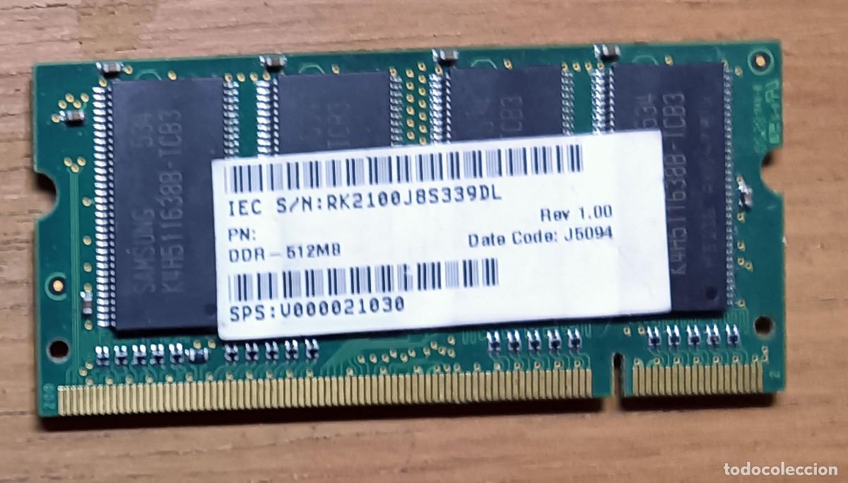 Segunda mano: MEMORIA RAM PORT&Aacute;TIL 512 MB DDR SO-DIMM SAMSUNG PC2700 (333 MHZ)