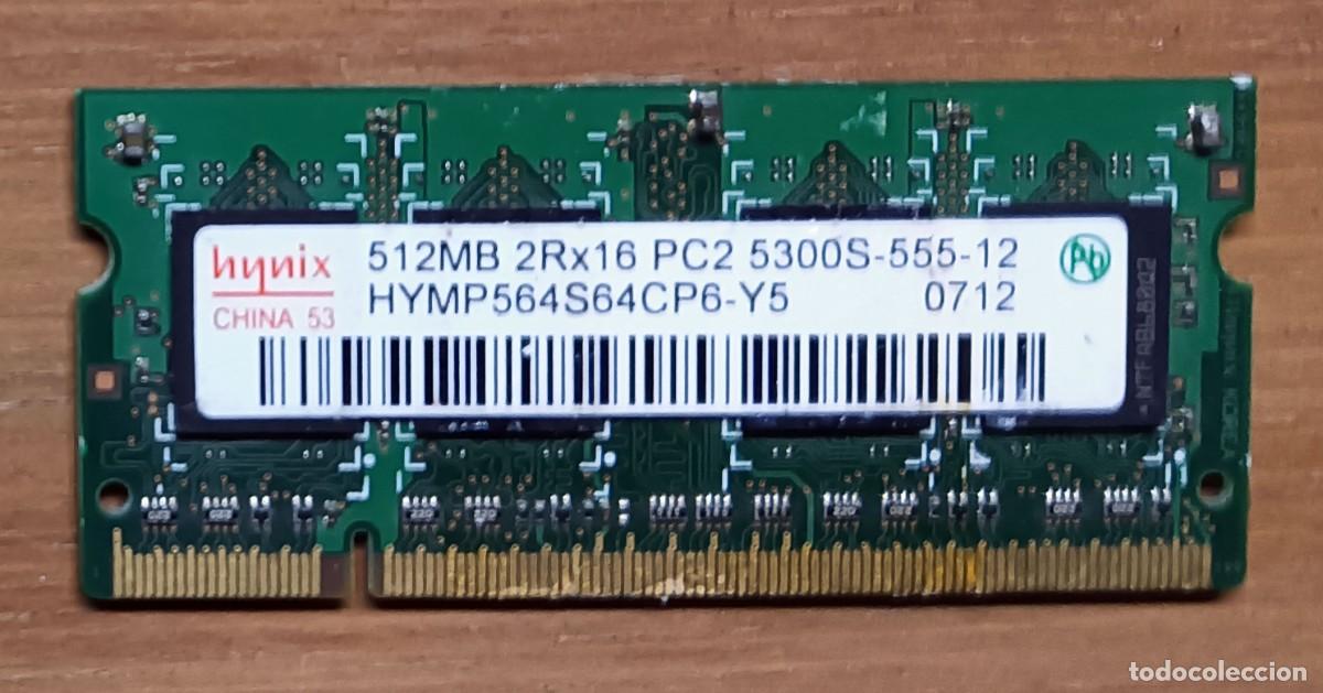 Segunda mano: MEMORIA RAM PORT&Aacute;TIL 512 MB DDR2 SO-DIMM HYNIX PC2-5300S (667 MHZ)