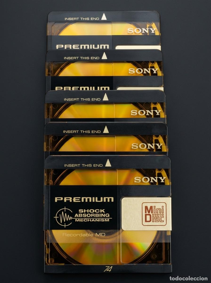 Segunda mano: Lote 5 MiniDisc Sony Premium 74 min + Caja Organizadora Original