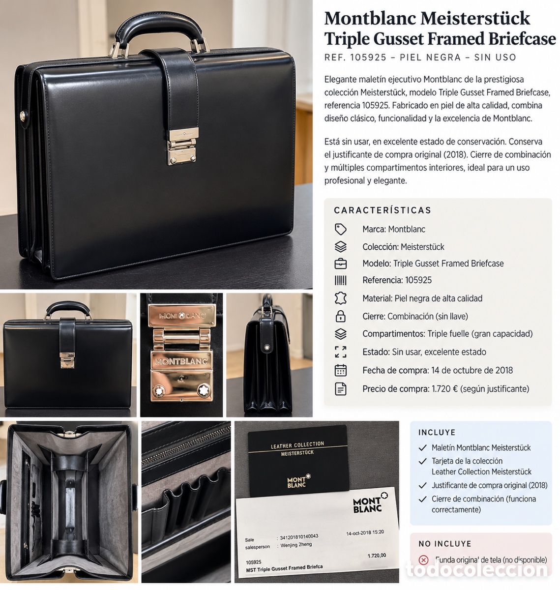 Segunda mano: :Montblanc Meisterst&uuml;ck 105925 &ndash; Malet&iacute;n ejecutivo de piel negra