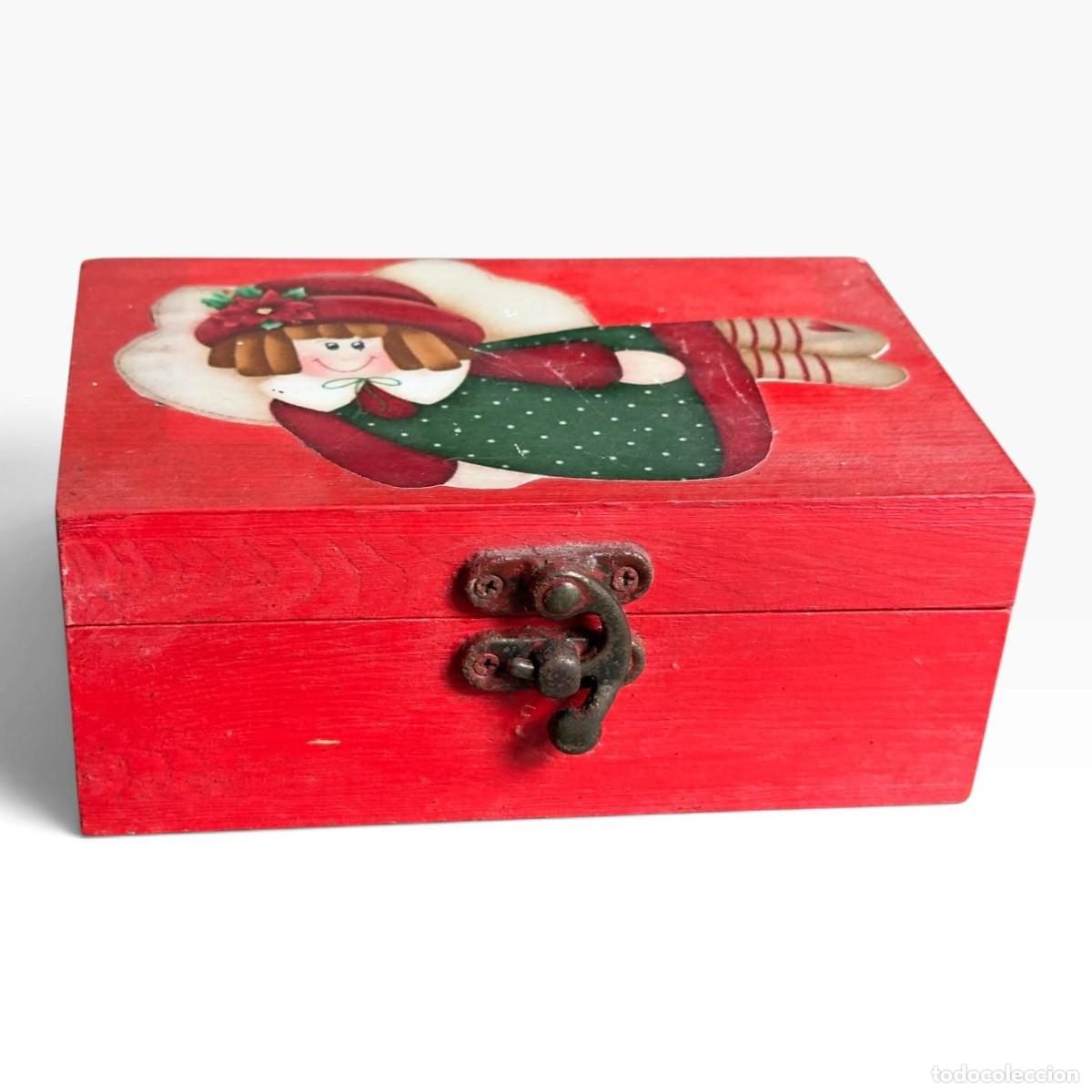 Segunda mano: Caixa de Madeira Vermelha Com Boneca/Anjo de Natal - Foto 8