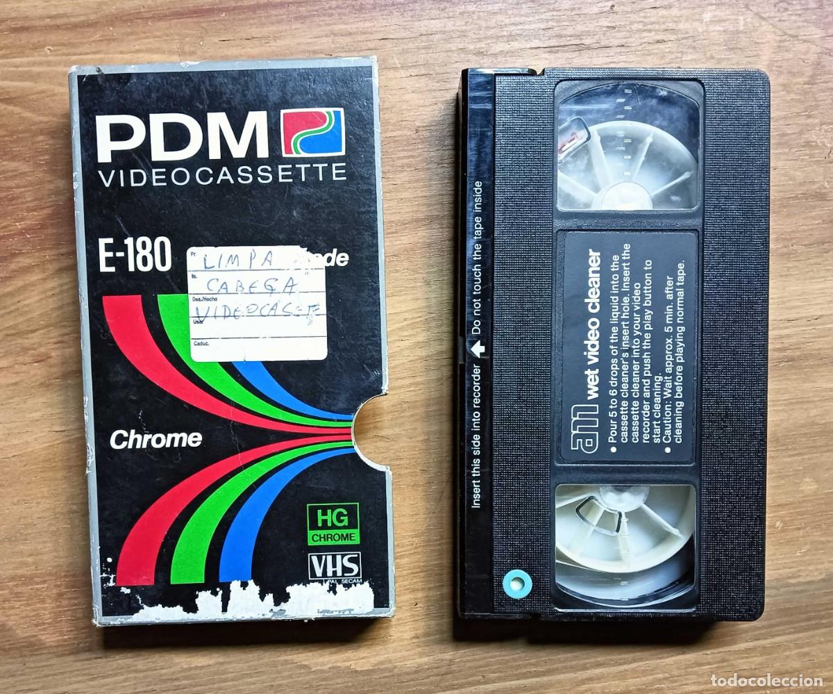 Segunda mano: CINTA LIMPIADORA H&Uacute;MEDA CABEZALES VHS - MARCA AM - CON FUNDA - A&Ntilde;OS 90 - BUEN ESTADO