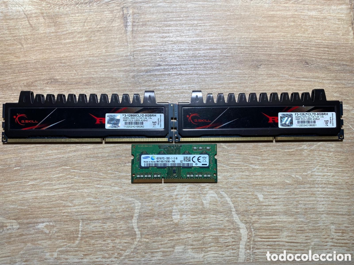 Segunda mano: Lote 12 GB RAM DDR3 G.Skill RipjawsX + Samsung