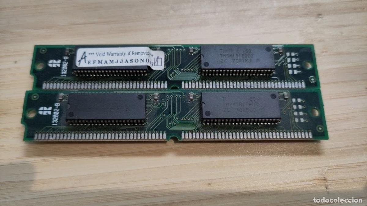 Segunda mano: Texas Instruments 2x32MB SIMM 72 pines (TMS418169DZ) (1991, Sin probar)