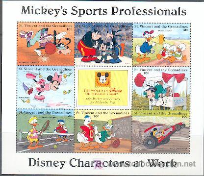 Sellos: St. Vicent & Mickey Mouse ** - Foto 1