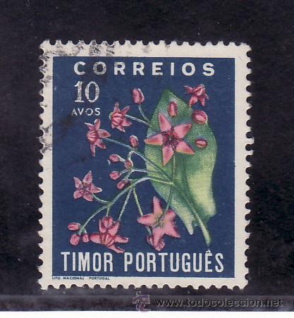 Sellos: timor 271 usada, flores, - Foto 1