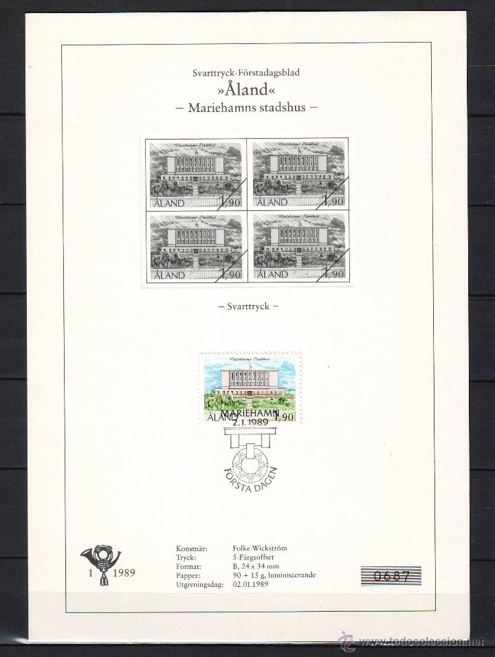 Sellos: ALAND ***. DOC. NUMERADO CON PRUEBA IMPRESA EN BLANCO Y NEGRO.EDIFICIOS. - Foto 1