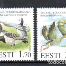 Sellos: ESTONIA 1995 IVERT 257/8 *** FAUNA - AVES MIGRATORIAS DE LA RESERVA NATURAL DE MATSALU