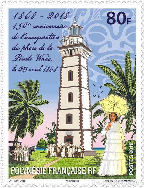 Sellos: French Polynesia 2018 - Phare de la pointe Venus mnh - Foto 1