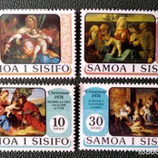 Sellos: SAMOA. 345/48 NAVIDAD. CUADROS RELIGIOSOS DE SEBASTIANO, LOTTO, TIZIANO, RUBENS. 1974. SELLOS NUEVOS. Lote 314130818