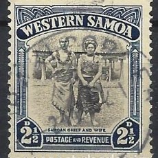 Sellos: WESTERN SAMOA 1942-49 - MOTIVOS LOCALES, JEFE SAMOANO Y SU ESPOSA - USADO. Lote 215058773