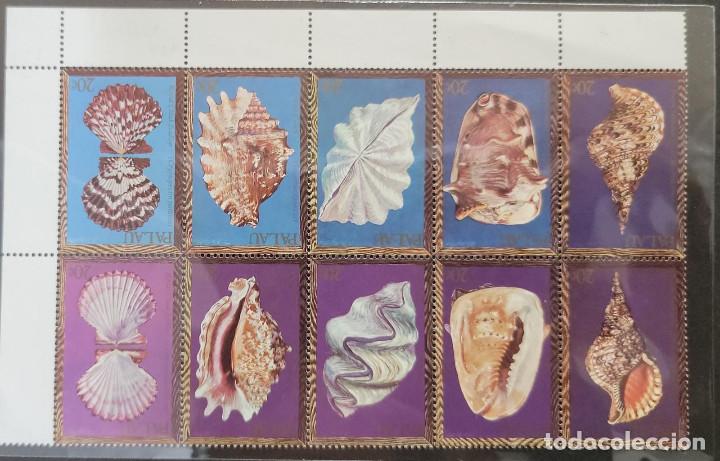 Sellos: SO) PALAU, SEA SHELLS WITH LEAF EDGE - Foto 1